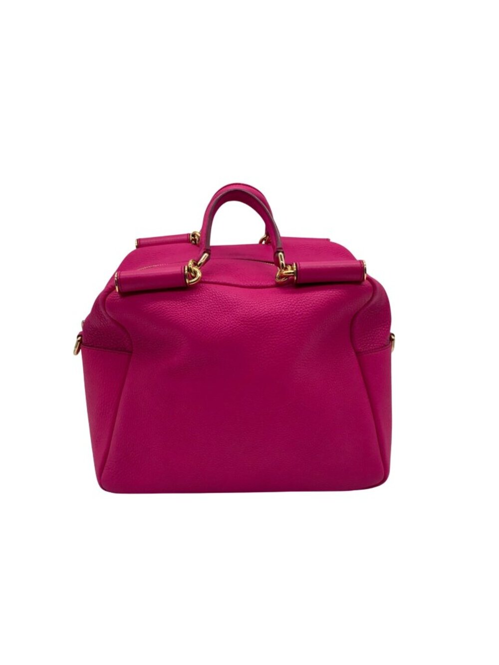 Dolce & Gabbana Pink Pebbled Leather Satchel Bag